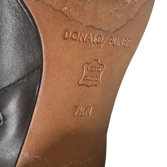 Donald Pliner Women’s size 7. 5 N Leather Ankle Zip Boots Cayto Block Heel Black - Picture 11 of 13